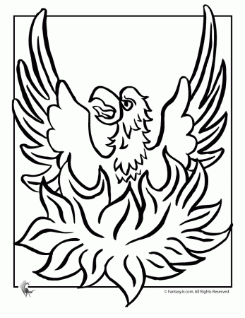 Phoenix Coloring Page Phoenix Pages Tattoo