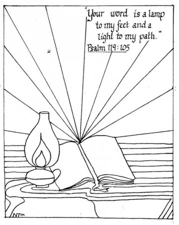 Psalm 119:105 coloring page | sunday school crafts