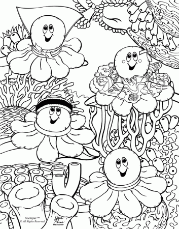 Coral Reef Scene Coloring Pages