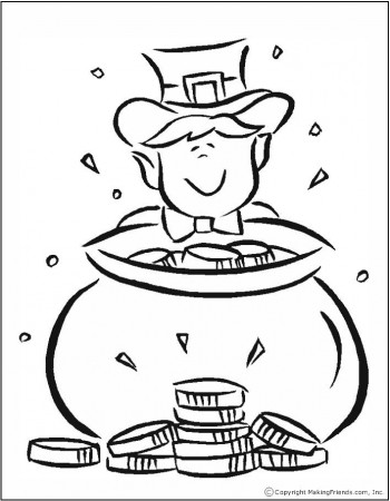 Pot of Gold Coloring Page | St Paddy