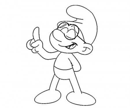 6 Brainy Smurf Coloring Page