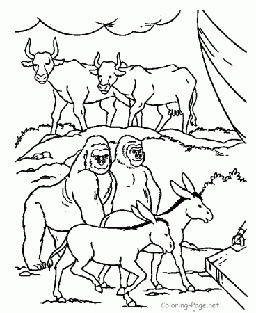 Bible Coloring Page - Noah's Animals