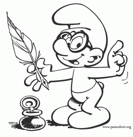 The smurfs brainy smurf coloring page