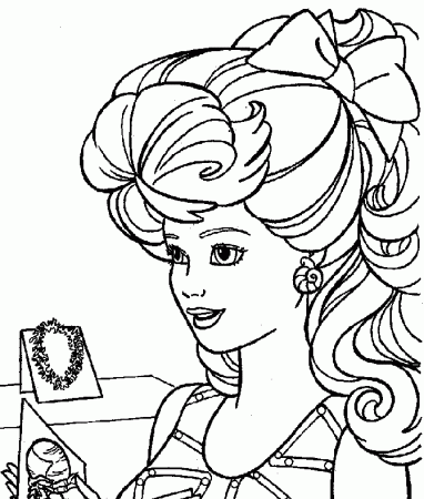 Barbie Coloring Pages – Sweet Hairstyle | coloring pages