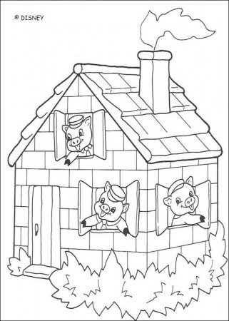 Three little Pigs coloring pages - The wood house