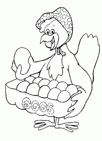 chicken and eggs Colouring Pages
