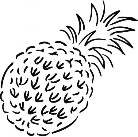 coloring page of pineapple fruit for kids - Coloring Point