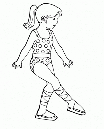 Ice Skating Coloring Pages : The Girl Figure Skater Coloring Page 