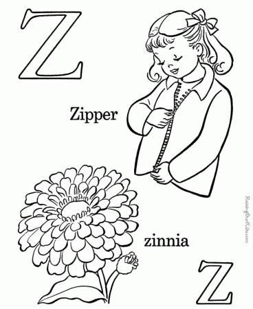 Printable ABC coloring page - Letter Z | Preschool Crafts