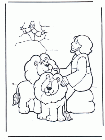 Daniel In The Lions Den Coloring Pages 242 | Free Printable 