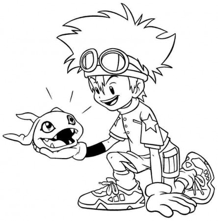 digimon BOY on the BOAT Colouring Pages (page 3)