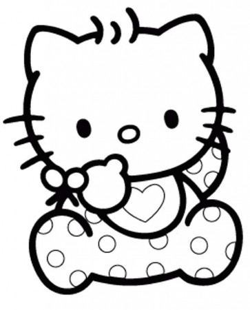 Hello Kitty Wearing Nightgowns Coloring Page |Hello Kitty coloring 