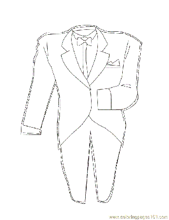 Coloring Pages Tuxedo (Entertainment > Clothing) - free printable 