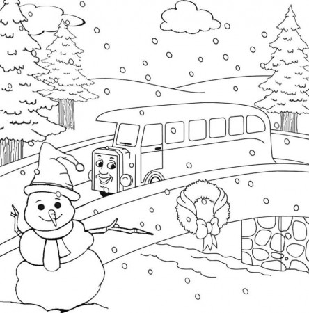 Winter Felt Snowman And Thomas Friends Coloring Pages - Winter 