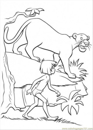 Coloring Pages Bagheera And Mowgli (Cartoons > The Jungle Book 