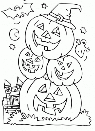 A Spooky Halloween Party Coloring Page |Halloween coloring pages 