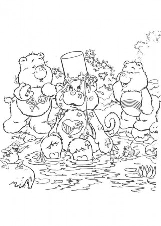 CARE BEARS coloring pages - Care Bears having a bath