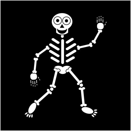 Free printable skeleton craft and coloring page for Halloween 