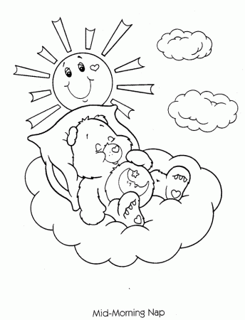 Mid Morning Nap Care Bears Coloring Pages