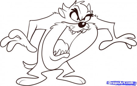 How to Draw Taz, Step by Step, Cartoon Network Characters 