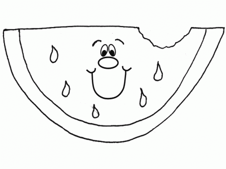 smiling Watermelon Coloring Pages for kids | Great Coloring Pages