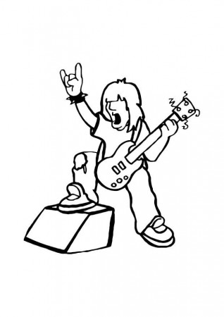 Coloring page rock star - img 10751.