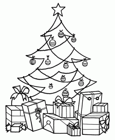 Download Coloring Pages For Christmas Tree And Presents Or Print 