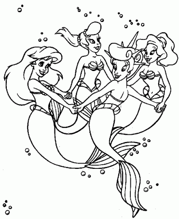 ariel sisters Colouring Pages
