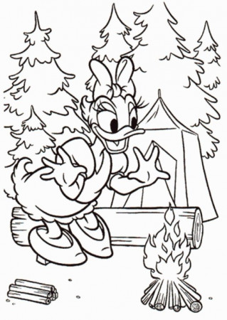 Disney Daisy Duck Camping Coloring Pages - Kids Colouring Pages