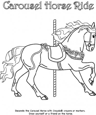 Carousel Horse Ride coloring page | Corinne's 2nd birthday