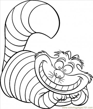 Free Printable Coloring Page Cheshire Cat Color Mammals Cats 