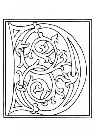 Coloring page 01a. alphabet D - img 11251.