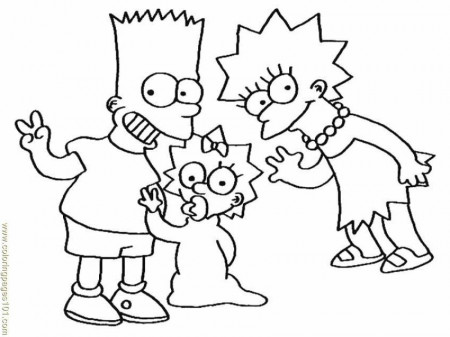 The Simpsons on holiday Colouring Pages
