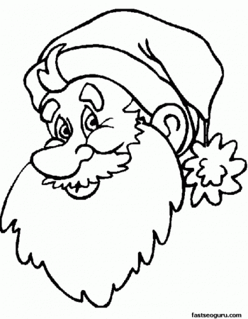 Print out of Christmas Santa face coloring | children coloring 