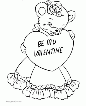 Valentine Day Bear Coloring Pages - 002