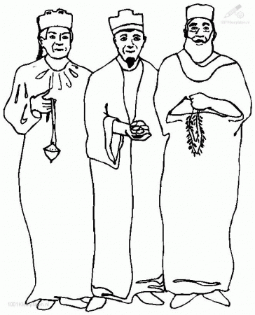 1001 COLORINGPAGES : Christmas >> Kings >> Three Wise Men Coloring 