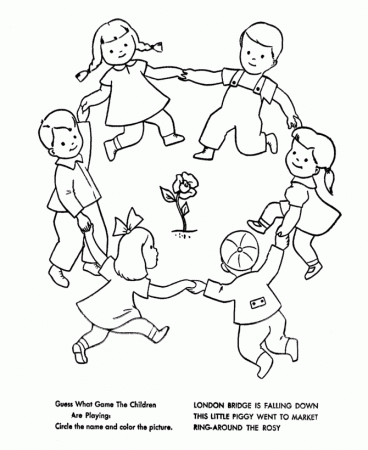 BlueBonkers: Nursery Rhymes Quiz Coloring Page Sheets - Ring 
