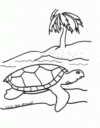 Sea Turtle Coloring Page 2 | Sea Turtle, Inc