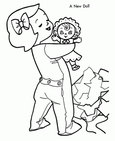Christmas Morning Coloring Pages - Doll for a Girl Christmas 