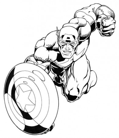Print Captain America Marvel Superheroes Coloring Pages or 
