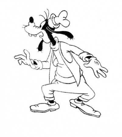 The Surprised Goofy Coloring Page - Kids Colouring Pages