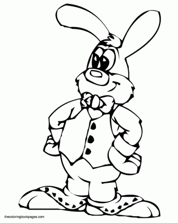 Cute Easter Bunny - Easter Bunny coloring book pages