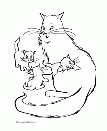 Free Cat Coloring Pictures 043