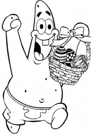 Patrick Star Spongebob Easter Egg Coloring Pages - Cartoon 