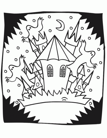 Haunted House Coloring Page | Haunted Castle