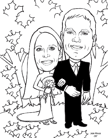 Caricatures and Cartoons Couple Anniversary and Wedding Gift