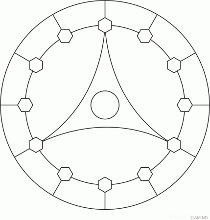 Free mandalas coloring > Triangle Mandalas > Triangle Mandala Design 4