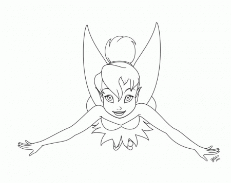 Tinker Bell Flying With The Wings Use Coloring Page - Kids 
