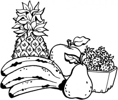 Basket Of Fruit For Kids Coloring Pages