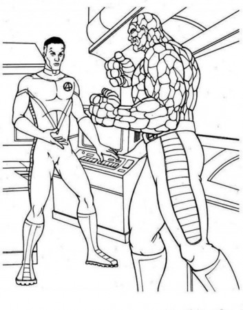 Fantastic Four In Operator Room Coloring Page Coloringplus 177482 